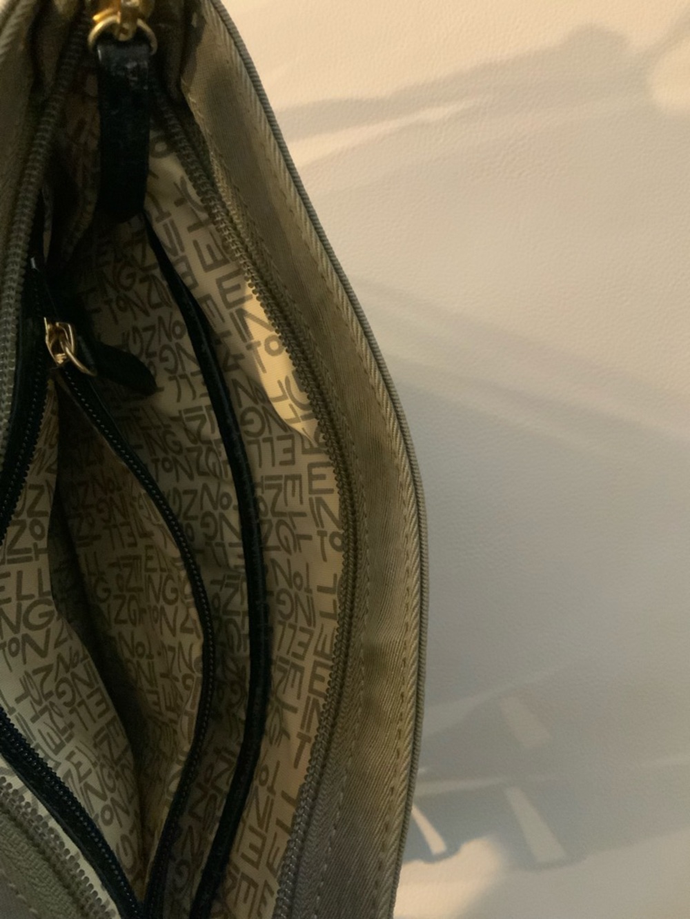 Ellington Olive Green Crossbody Shoulder Bag with Black Trim - Picture 5 of 5